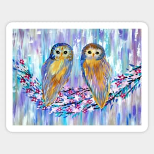 Watercolor Owls Sticker